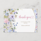 Baby in bloei lente Wildbloemen Rustiek dank u Informatiekaartje (Voorkant)