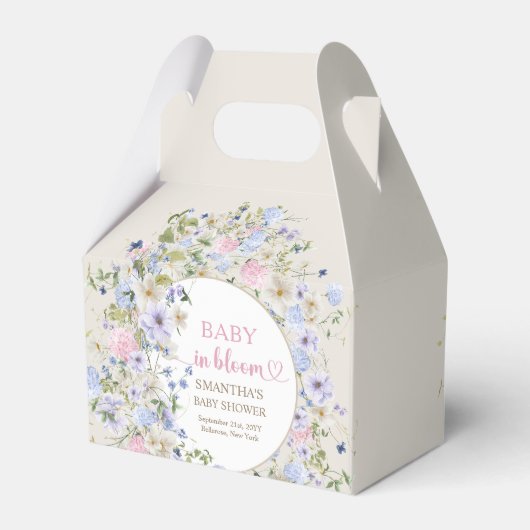 Baby in bloei lente Wildflower Arch Baby shower Bedankdoosjes (Achterkant)