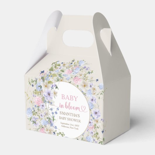 Baby in bloei lente Wildflower Arch Baby shower Bedankdoosjes (Voorkant Zijde)