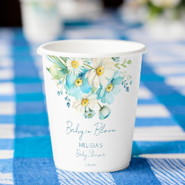 Baby in bloei lente zomer baby shower servies papieren bekers