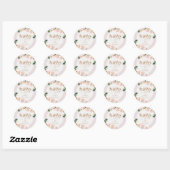 Baby in bloei meisje baby shower elegant ronde sticker (Vel)