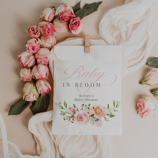 Baby in bloei meisje Baby shower gunsttassen Bedankzakje