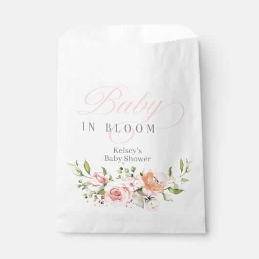 Baby in bloei meisje Baby shower gunsttassen Bedankzakje (Voorkant)