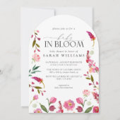 Baby in bloei meisje roze Waterverf bloemendouche Kaart (Voorkant)