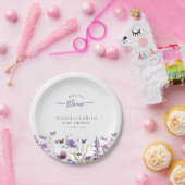 Baby in bloei modern waterverf baby shower papieren bordje (Feest)