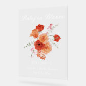 baby in bloei oranje bloemenbloem baby shower welk acryl bord (Hoek)