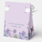 Baby in bloei Paarse bloemen Baby shower partij Bedankdoosjes (Achterkant)