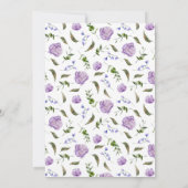 Baby in bloei Paarse bloemenuitnodiging Kaart (Achterkant)