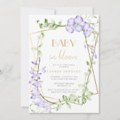 Baby in bloei Paarse Wisteria Meisje Baby shower Kaart (Voorkant)