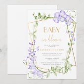 Baby in bloei Paarse Wisteria Meisje Baby shower Kaart (Voorkant / Achterkant)