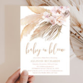Baby in bloei pampasgras boho meisje babyshower kaart
