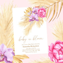 Baby in bloei Pampasgras Boho Roze Baby shower