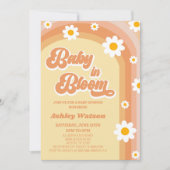 Baby in bloei Retro Daisy Flower Baby shower Kaart (Voorkant)