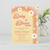Baby in bloei Retro Daisy Flower Baby shower Kaart (Staand voorkant)