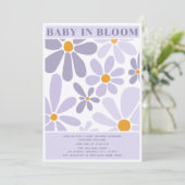 Baby in bloei retro  lavendel bloemig kaart (Staand voorkant)
