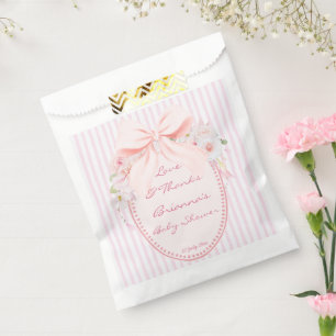 Baby in bloei retro preppy boog babyshower aangepa bedankzakje