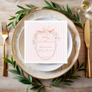 Baby in bloei retro preppy strik baby shower servet
