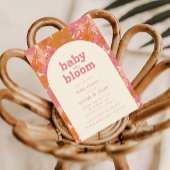Baby in bloei Retro roze bloemboog | Kaart