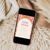 Baby in bloei Retro roze bloemboog | Kaart