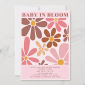 Baby in bloei retro terracotta roze bloemig kaart (Voorkant)