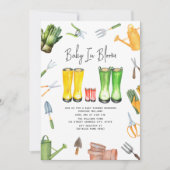 Baby in bloei rode regenlaarzen tuinieren kaart (Voorkant)