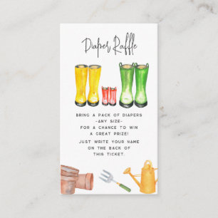 Baby in bloei rode tuinlaarzen luierloof informatiekaartje