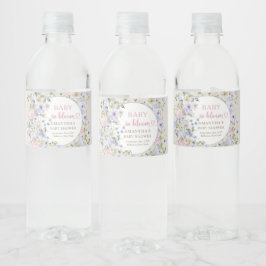 Baby in bloei roze blauw paarse Wildflower baby Waterfles Etiket