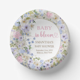 Baby in bloei roze blauw paarse Wildflower boog Papieren Kommen