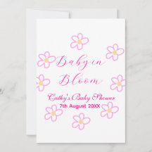 Baby in bloei roze bloem baby shower eenvoudige el