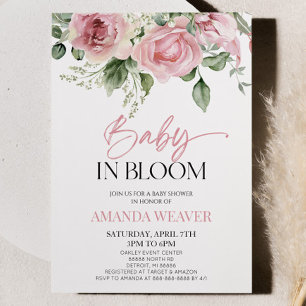 Baby in bloei roze bloembloem Baby shower Kaart