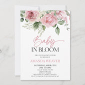Baby in bloei roze bloembloem Baby shower Kaart (Voorkant)