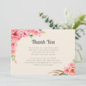 Baby in bloei roze bloemen Baby shower dank u Kaart (Staand voorkant)