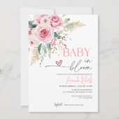 Baby in bloei roze bloemen Baby shower Kaart (Voorkant)