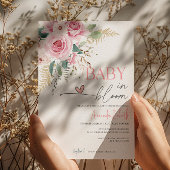 Baby in bloei roze bloemen Baby shower Kaart