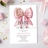 Baby in bloei roze bloemenboog Baby shower Kaart