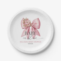 Baby in bloei roze bloemenboog Baby shower