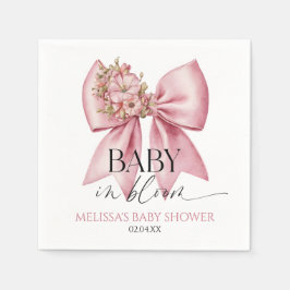 Baby in bloei roze bloemenboog Baby shower Servet
