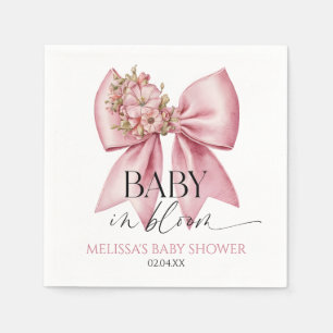 Baby in bloei roze bloemenboog Baby shower Servet
