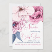 Baby in bloei roze bloemig Baby shower Kaart (Voorkant)