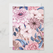 Baby in bloei roze bloemig Baby shower Kaart (Achterkant)