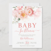baby in bloei roze bloemig baby shower kaart (Voorkant)