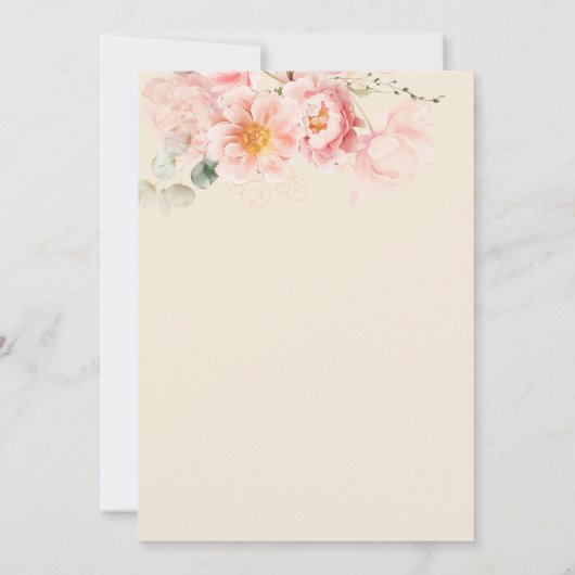 baby in bloei roze bloemig baby shower kaart (Achterkant)