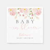 Baby in bloei roze bloemig Baby shower Servet (Voorkant)
