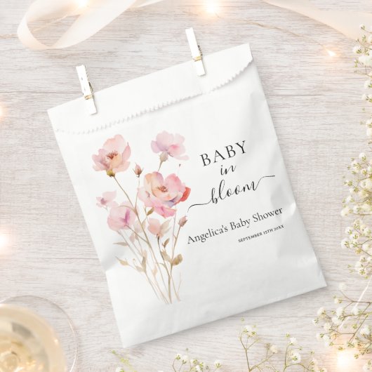 BABY IN BLOEI ROZE BLOS WATERVERF WEIDEBLOEMEN BEDANKZAKJE (Geknipt)