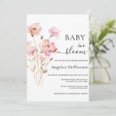 BABY IN BLOEI ROZE BLOS WATERVERF WEIDEBLOEMEN KAART (Staand voorkant)