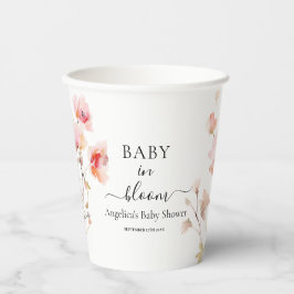 BABY IN BLOEI ROZE BLOS WATERVERF WEIDEBLOEMEN PAPIEREN BEKERS