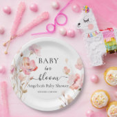 BABY IN BLOEI ROZE BLOS WATERVERF WEIDEBLOEMEN PAPIEREN BORDJE (Feest)