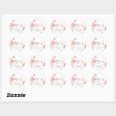 BABY IN BLOEI ROZE BLOS WATERVERF WEIDEBLOEMEN RONDE STICKER (Vel)