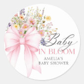 Baby in bloei roze boog Baby shower Sticker (Voorkant)