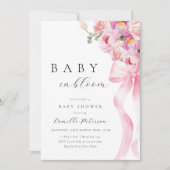 Baby in bloei roze boog Baby shower uitnodiging (Voorkant)